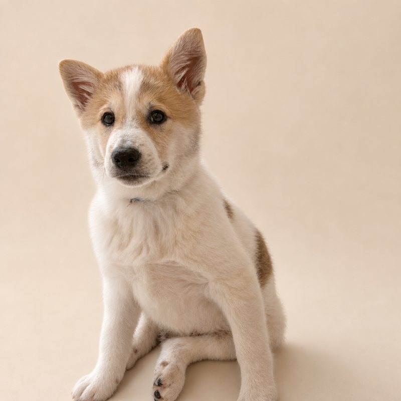 Cappuccino sitting on a plain beige background
